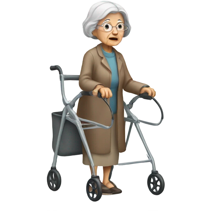 Old lady with a walker emoji