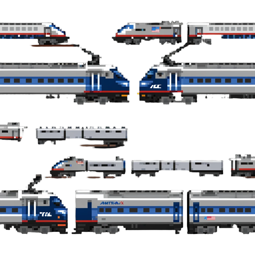 Amtrak ACS-64 electric locomotive with catenary wires and tracks emoji