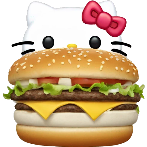 hello kitty hamburger emoji