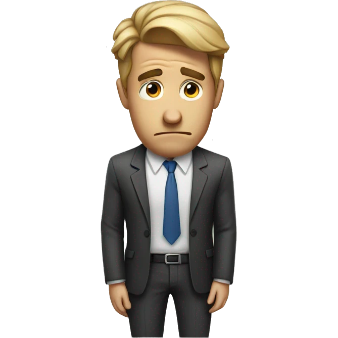 Worried business man emoji