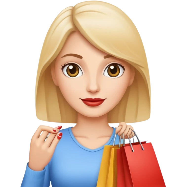 White woman shopping emoji