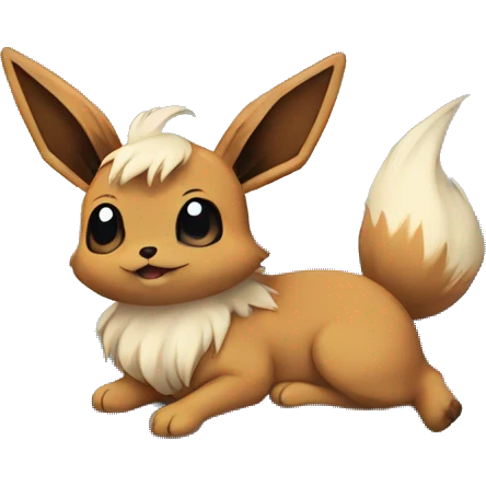 Eevee sitting on top the planet Earth  emoji
