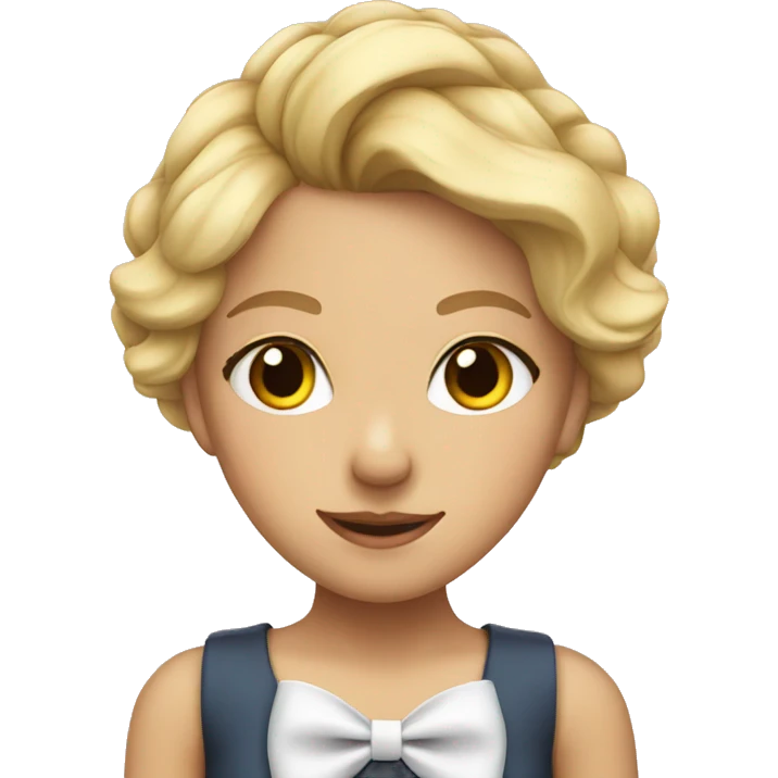 A pretty blonde girl with a bow emoji