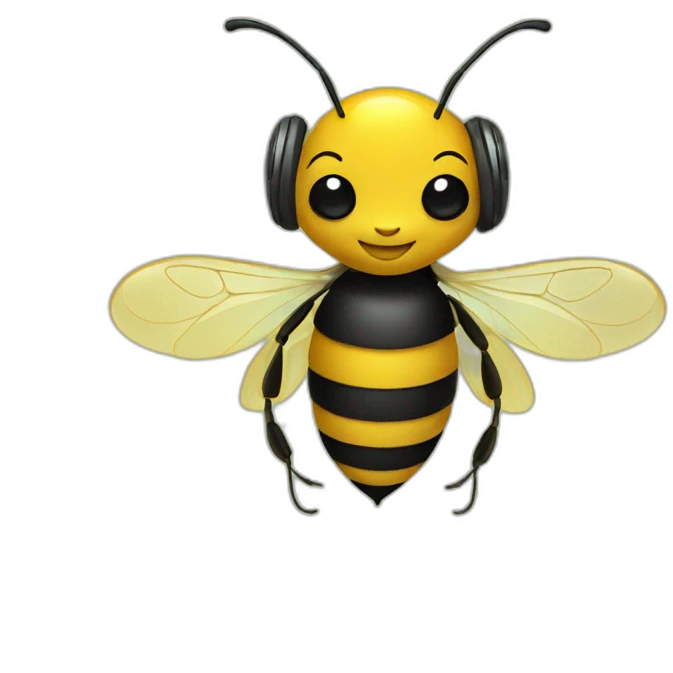 Bee with headphones emoji