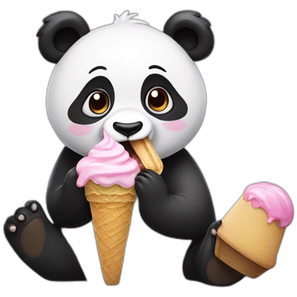 Panda eating ice cream emoji