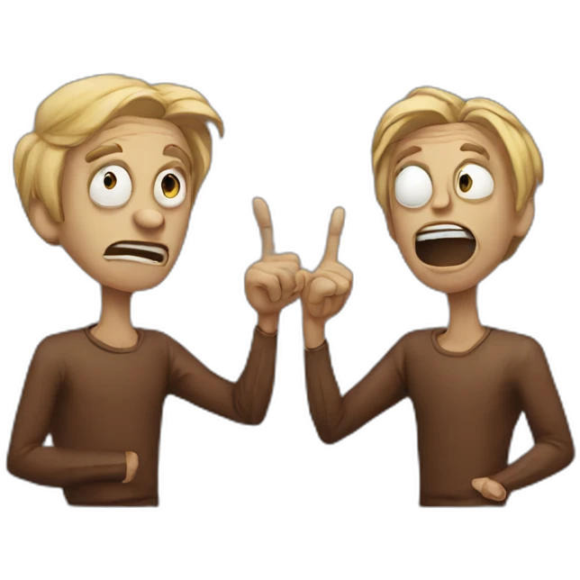 Two spiders man point finger meme emoji