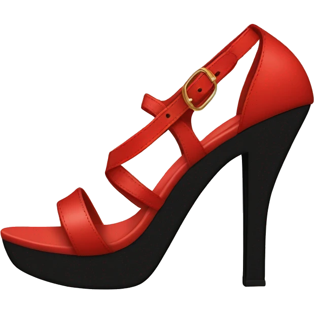 red high heel sandals with black toenails emoji