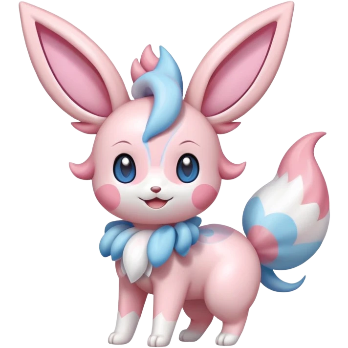 Kawaii Sylveon fairy type Pokémon, full body, sylveon emoji