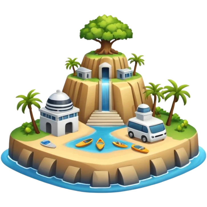 advanced modern island with advanced infrastructure emoji