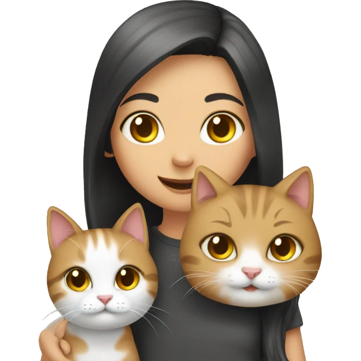Cat with girl emoji