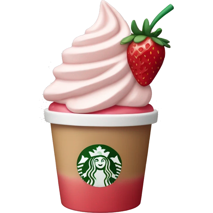 Starbucks strawberry cream frapichino emoji