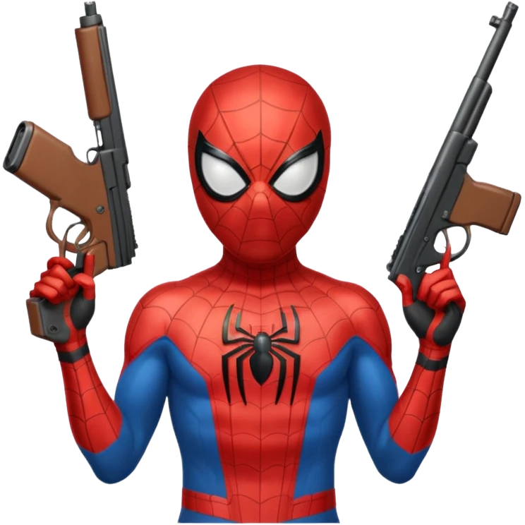 Spider-Man holding a gun emoji