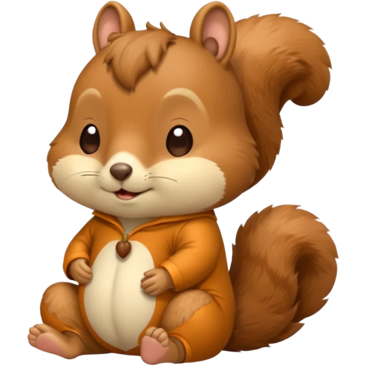 squirrel in acorn pajama suit snoring emoji
