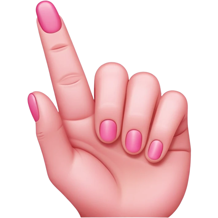 Pink middle finger emoji