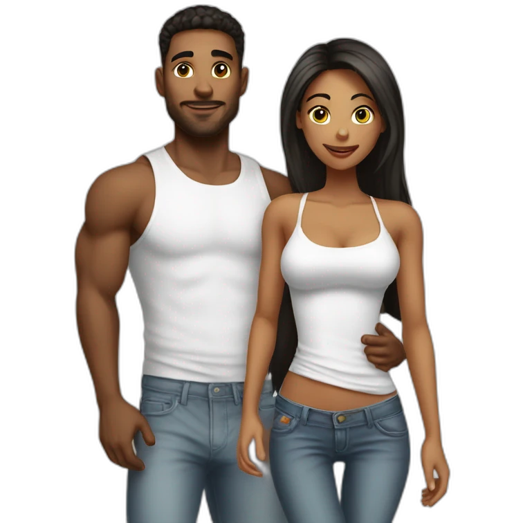 Sexy boy with sexy girl emoji