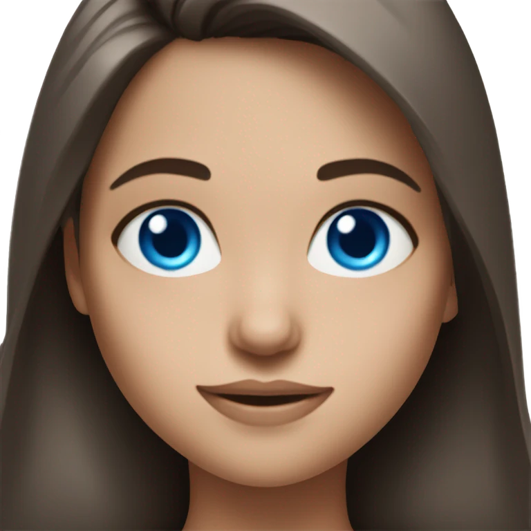 Realistic brunette girl with bright blue eyes lifting weights emoji