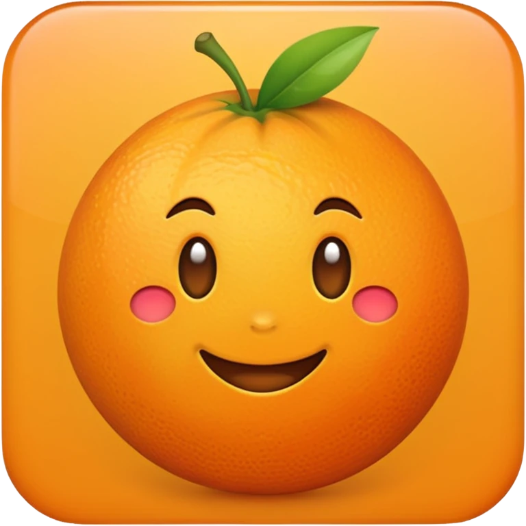 Hermès-style orange fruit, very simple and minimal, cute emoji style emoji