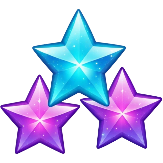 glitter purple and cian stars emoji