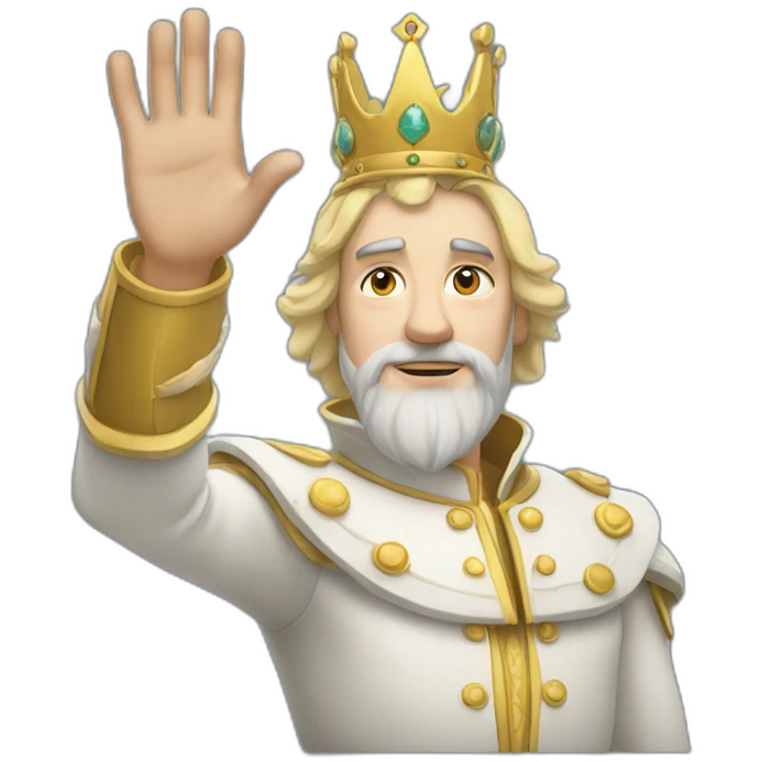 A white King Who Salutes with His Hand emoji