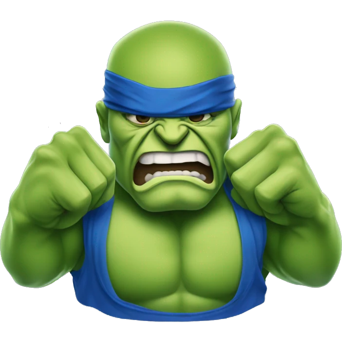 hulk hogan wearing blue and doing his hold stance emoji