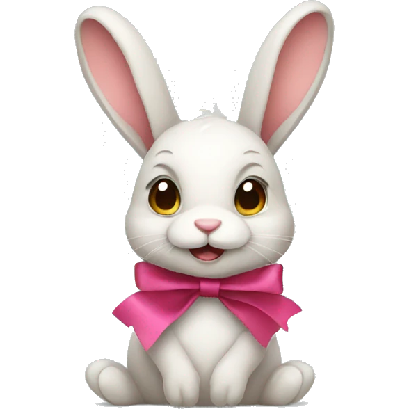 Bunny with ribbon emoji