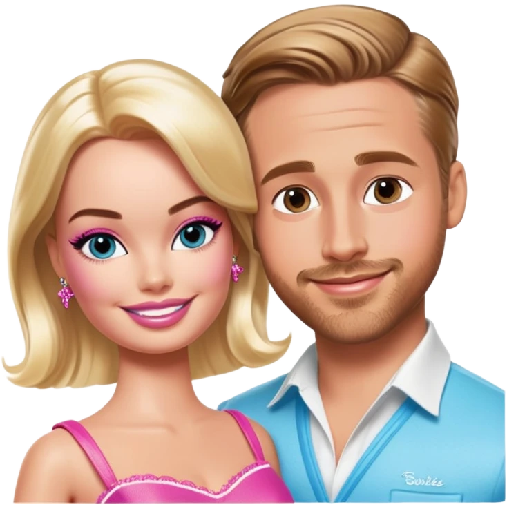 Margot Robbie and Ryan Gosling as Barbie and Ken emoji