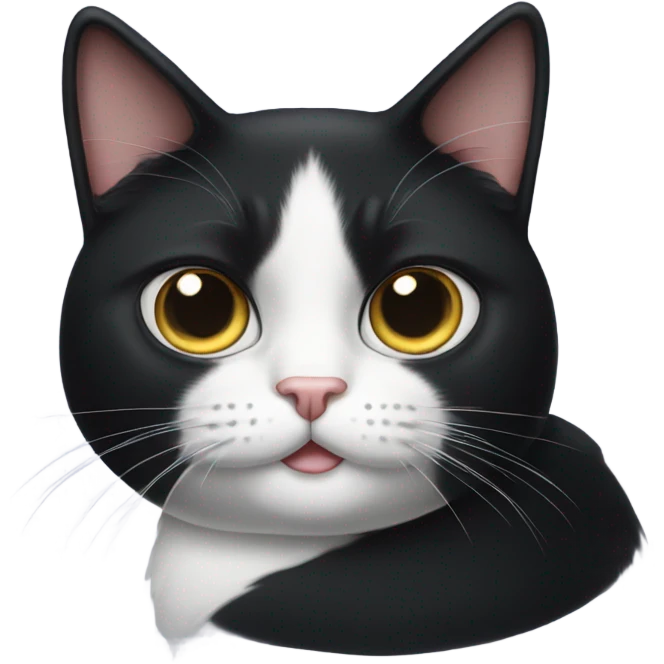 Tuxedo cat with one eye  emoji