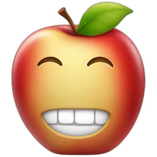 smirking apple emoji