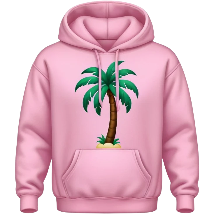 Pink palm puff hoodie emoji