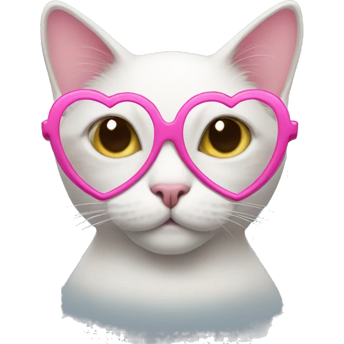 Cat with pink heart glasses emoji