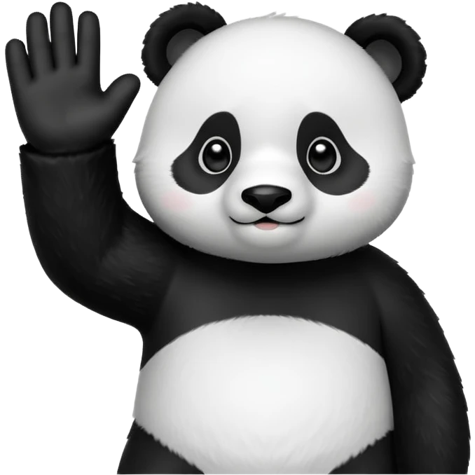 A cute panda emoji giving a high five emoji