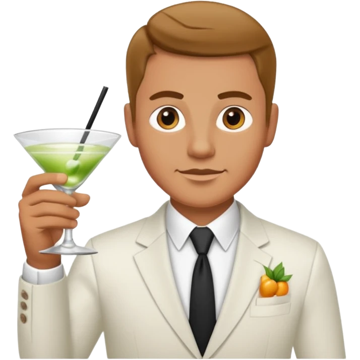 man with drink , formal shirt emoji