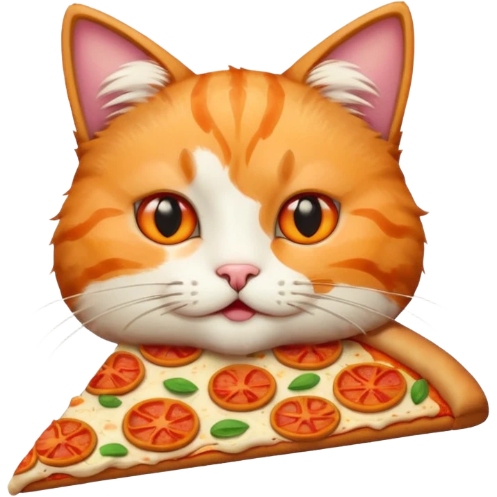  Cat eating pizza emoji