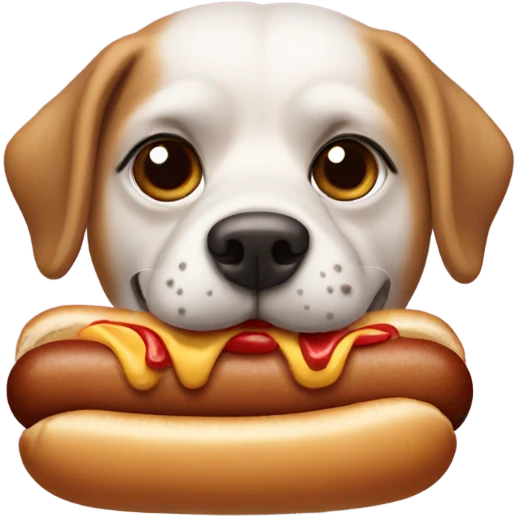 Dog eating hotdog emoji