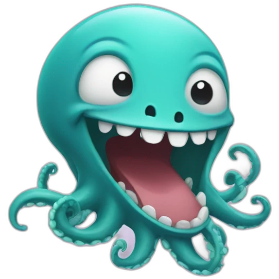 cute kraken laughing emoji