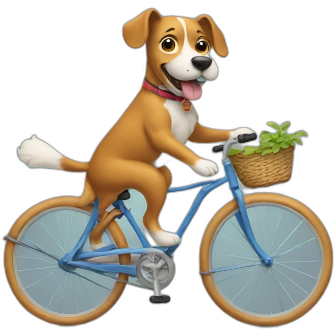 dog riding a bike emoji