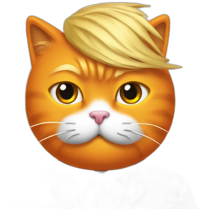 President Donald Trump with an orange cat wig on his head emoji