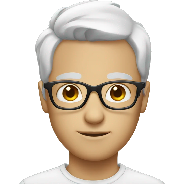 white skin and glasses emoji