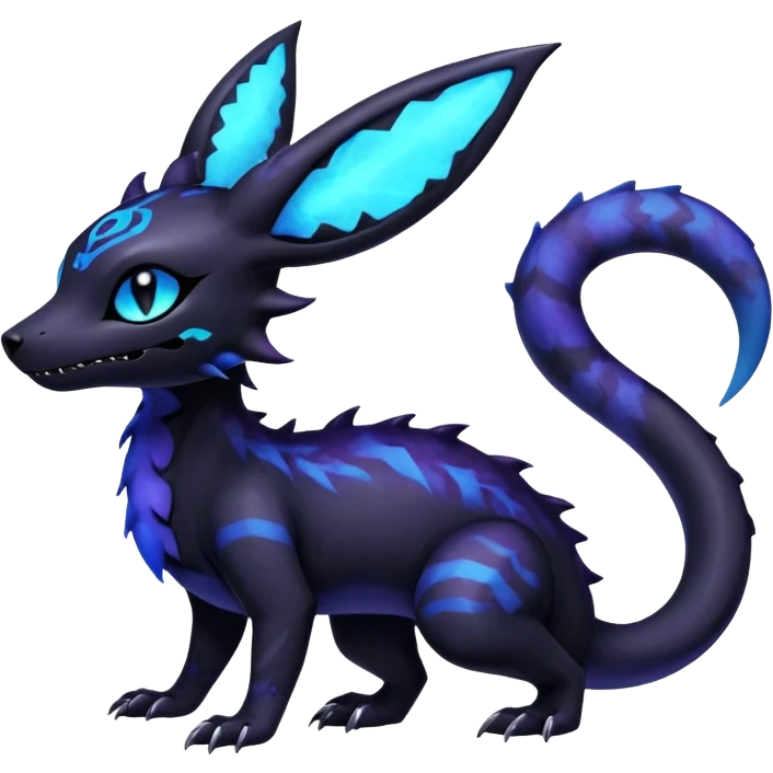 Gothic Nebulae Salandit-Umbreon-Fakémon-hybrid-creature (full body)  emoji