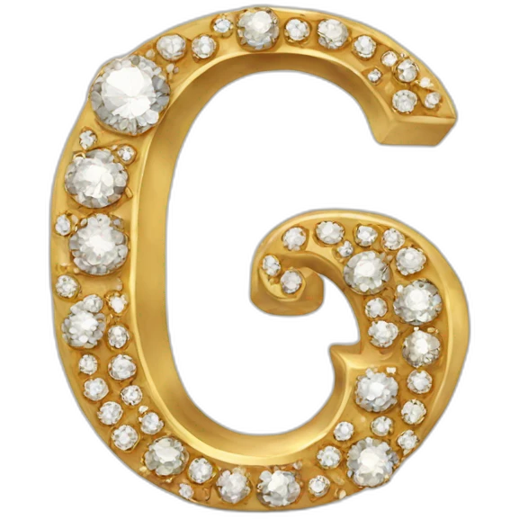 Gold and diamonds letter G emoji