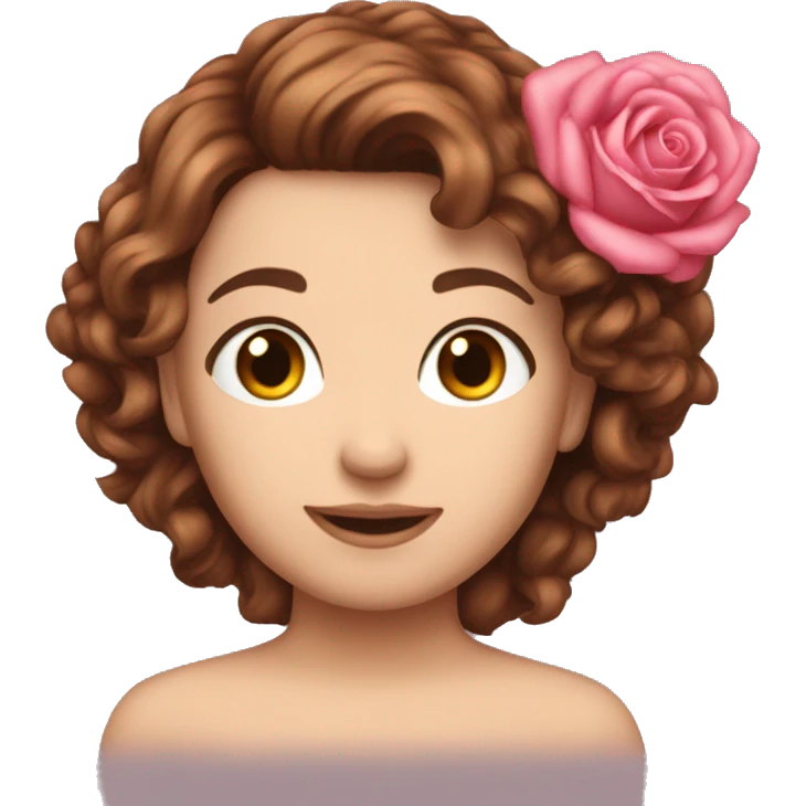 cœur brisé rose brunette rose in hair emoji