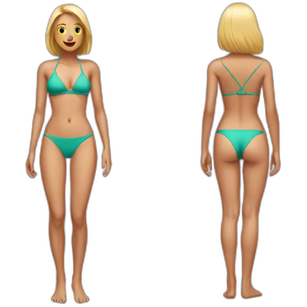bikini woman knee emoji