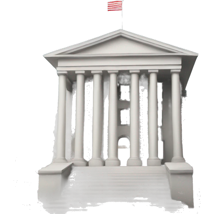 government building inside a spyglass emoji