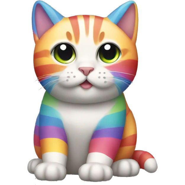rainbow stripe cat emoji