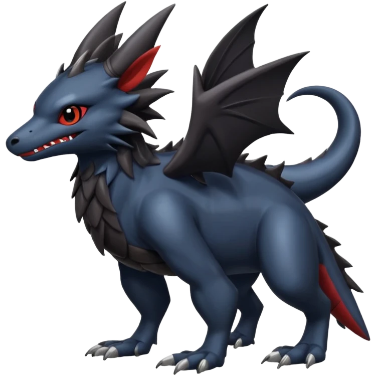 Dark Cute Shiny Edgy Nargacuga--Fakémon-hybrid-creature (full body)  emoji
