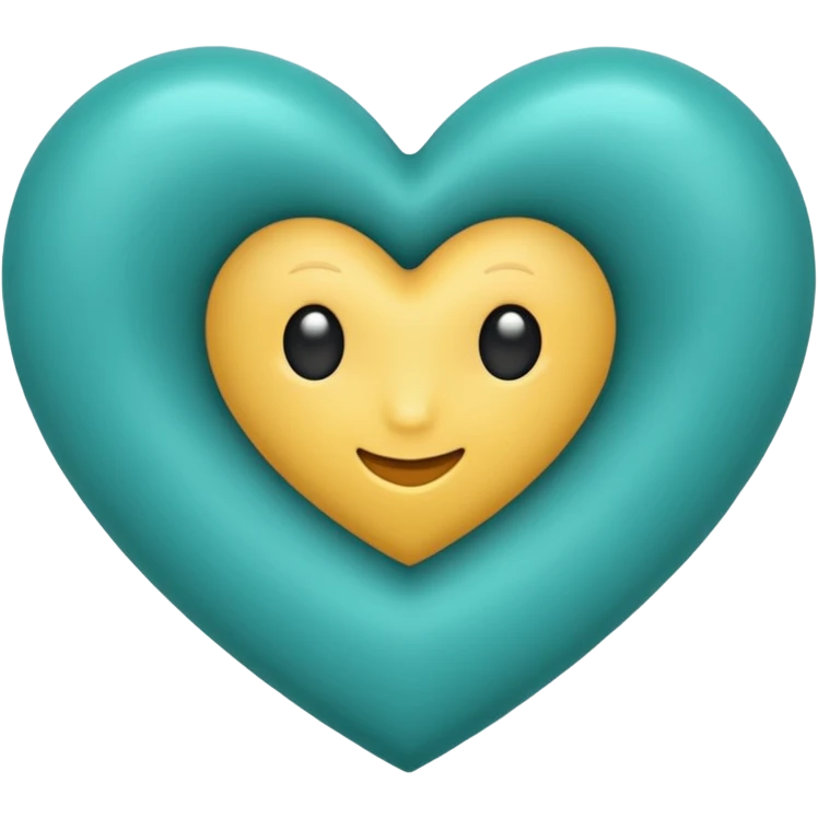 Teal heart with hug emoji