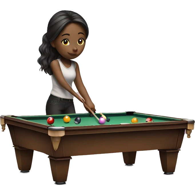 Girl playing pool emoji