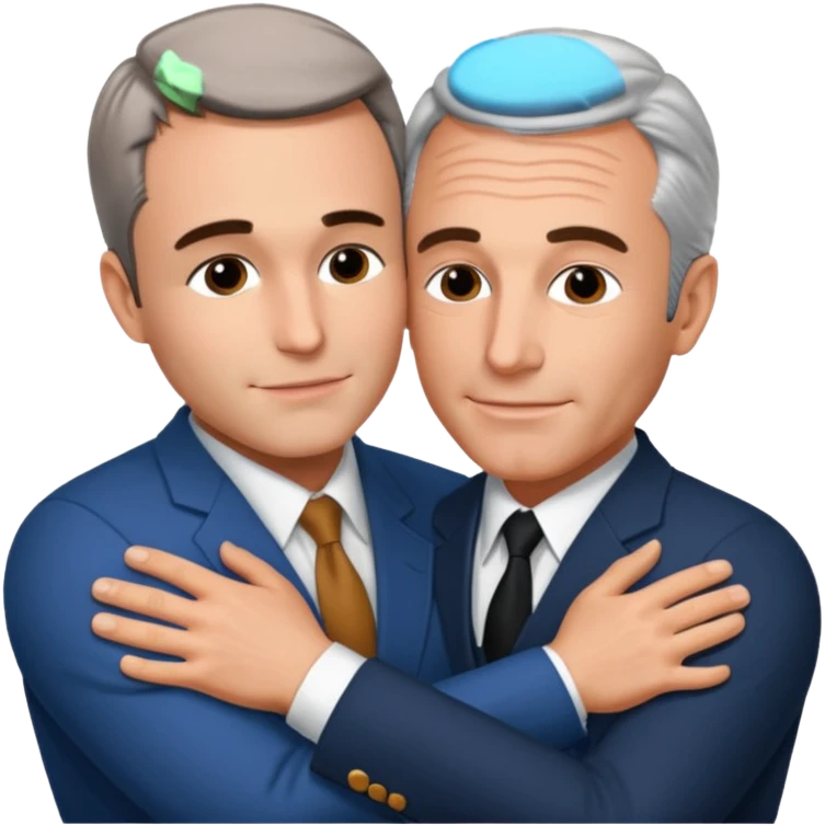 Charlie Kirk, Jeffrey Epstein hugging emoji