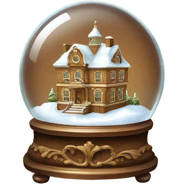 vintage brown rococo snow globe emoji