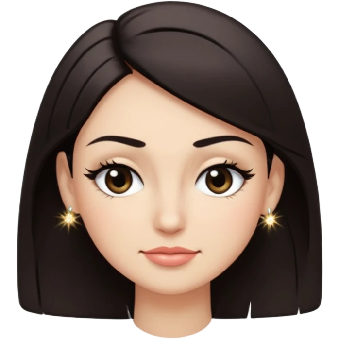 A face with one raised brow, a smirk, and a wink. Long lashes or subtle eyeliner for girly detail. Maybe a tilted head pose with a hand-on-hip silhouette or a tiny sparkle accent to emphasize confidence. emoji